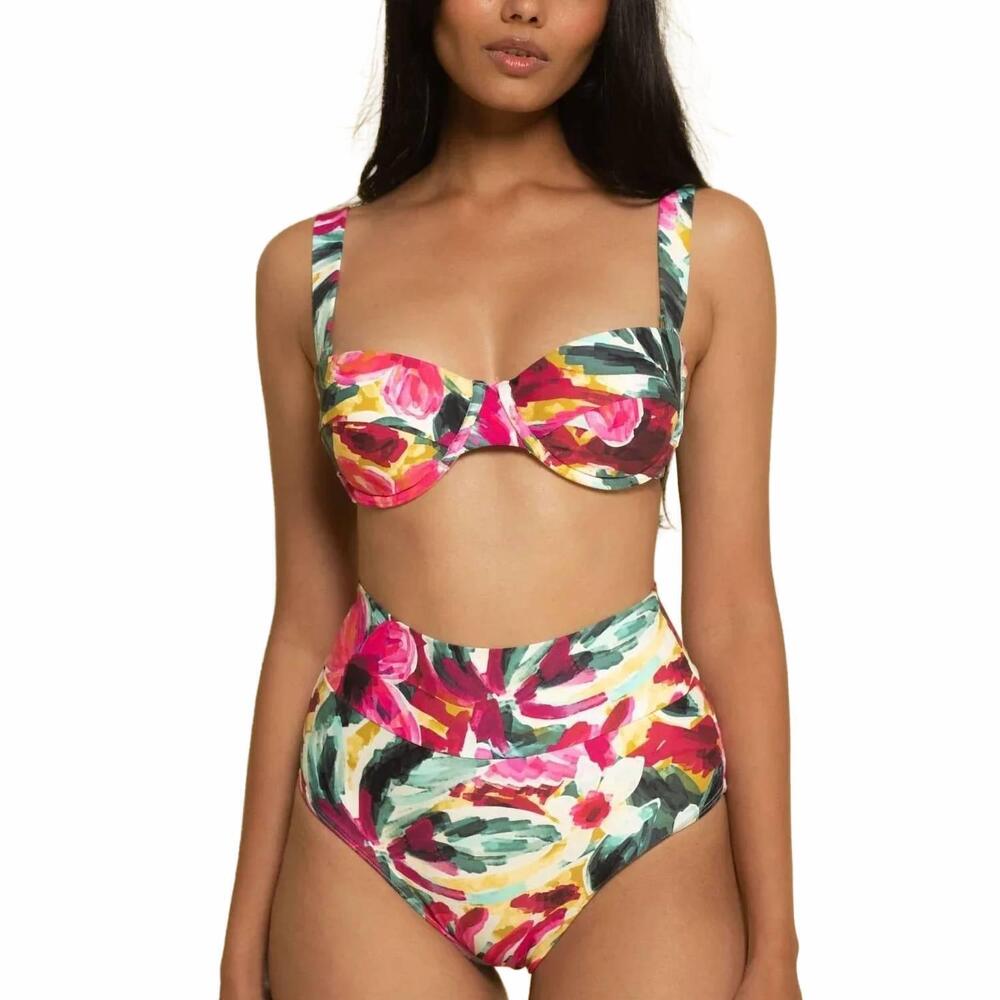 NEW MONTCE bustier bikini top and high rise bikini bottom set in isla floral